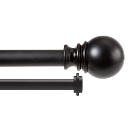 Kenney Mfg Kenney Layla 1" Value Decorative Window Double Curtain Rod, 30-84", Black KN87008V1NP